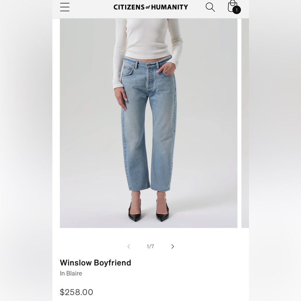 Citizens Of Humanity Winslow Boyfriend Jeans in Light Blue